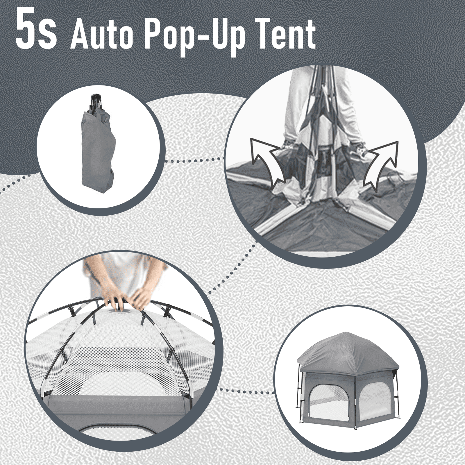 G TALECO GEAR Baby Playpen with Canopy - Instant Pop-Up Portable Play Yard for Infants & Toddlers, Light weight Foldable Indoor Outdoor Playpen Tent for Beach Camping Travel, Dray