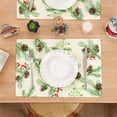 thumbnail image 4 of Ensemble de 6 Napperons de Noël Pomme de Pin Baies Rouges Aiguille de Pin d'Hiver Napperons Botaniques Décoration de Table de Cuisine de Vacances Saisonnière Ferme Rustique en Toile de Jute 12x18, 4 of 6