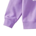 thumbnail image 5 of DJDLJWCJ Big Girls Long Sleeve Sweatshirts Crewneck Fleece Lined Pullover Relaxed Fit Soft Winter Warm Tops Purple Size 2-3Years, 5 of 8