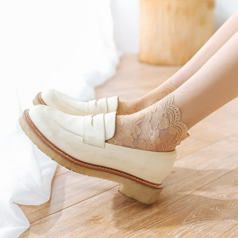 1 Pairs Womens Pearl Lace Socks Breathable Fashion Socks Ballerina Socks  Non Slip Socks Transparent Low Socks Sock Slippers White_002 One Size