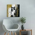 thumbnail image 4 of ARISTURING Brown Canvas Print Wall Painting, Watercolor White Modern Oil Painting Abstract Art Contemporary Art Decoration for Bedroom Square Wall Decor (16x16 inch), 4 of 4
