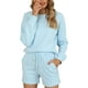 Ensemble Pyjama pour Femmes Shorts de Détente en Coton à Manches Longues Pjs avec Poches – image 1 sur 6