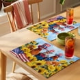 thumbnail image 4 of Independence Day Placemats Set of 8, U.S. Flag Themed Farm Rooster Sunflower Farmhouse Non-Slip Place Mats Washable Table Mats for Kitchen Dining Table Decorations Indoor/Outdoor, 4 of 9