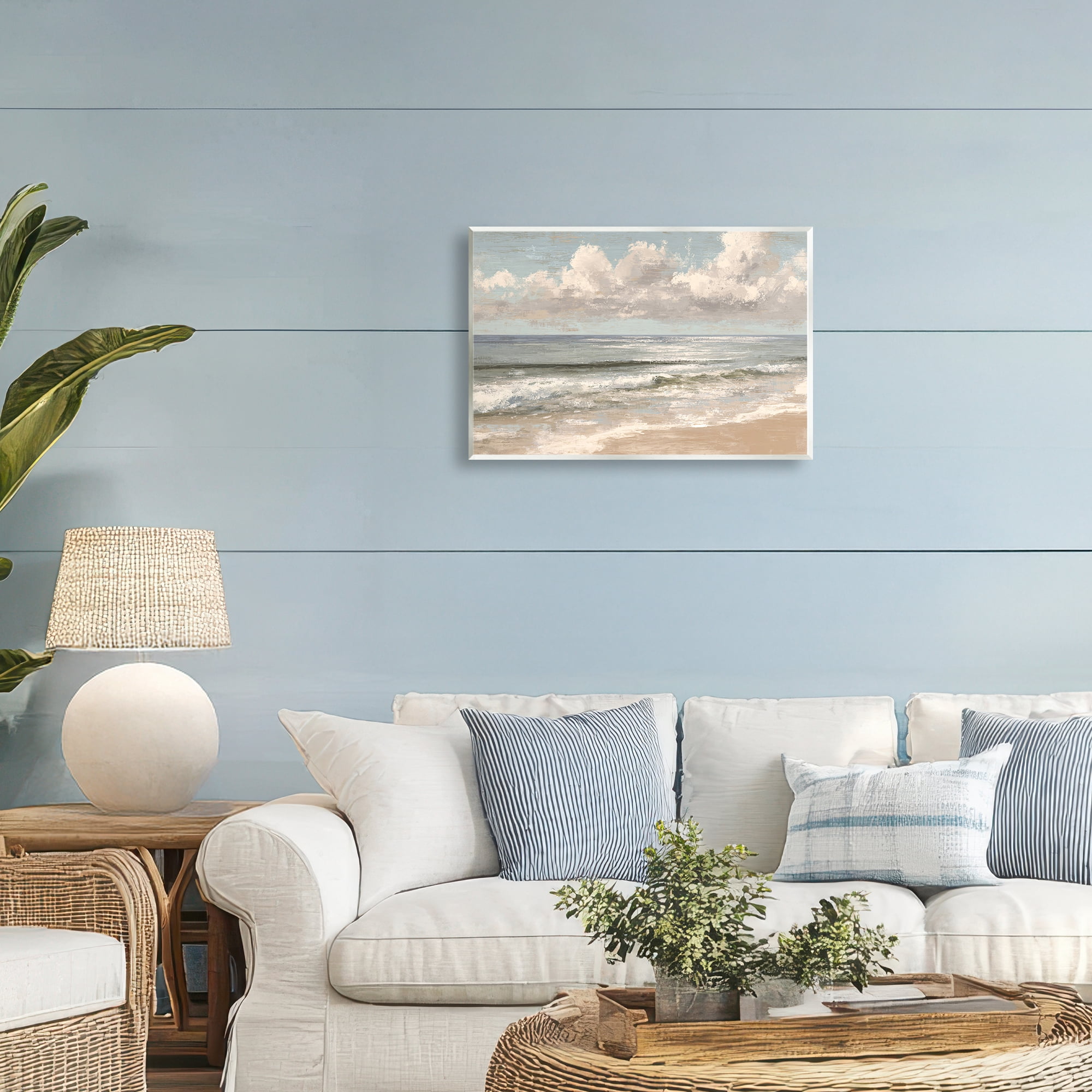 Stupell Industries Distressed Beach Horizon Wall Plaque Art, design by Jacky Ngan