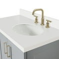 thumbnail image 3 of Ariel Taylor 37 In. Right Offset Oval Sink Vanity With White Quartz Countertop In Grey, 3 of 10