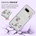 thumbnail image 3 of Cover for Google Pixel 7 Case Clear Glitter Sparkle Aesthetic Google Pixel 7 Phone Case Silicone Soft Flower Anti-Scratch Shockproof Funda Purple Slim (Silver-Purple), 3 of 14