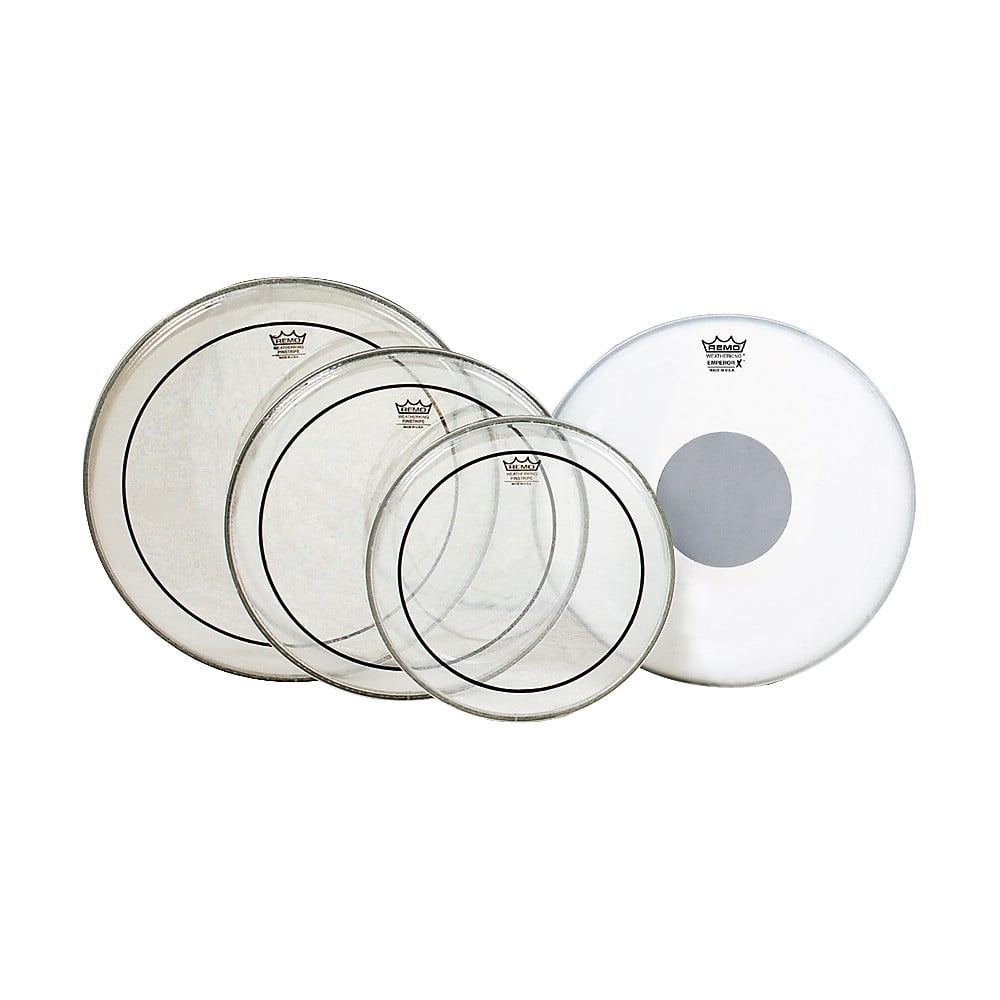 Remo Clear Pinstripe Standard Pro Pack with Free 14 in. Coated Emperor