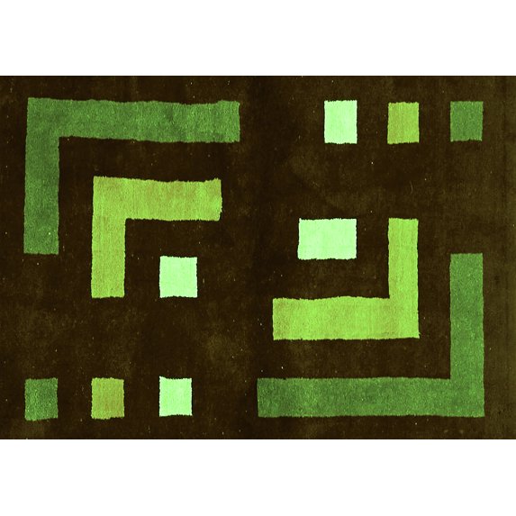 Ahgly Company Indoor Rectangle Abstract Green Modern Area Rugs, 8' x 12'