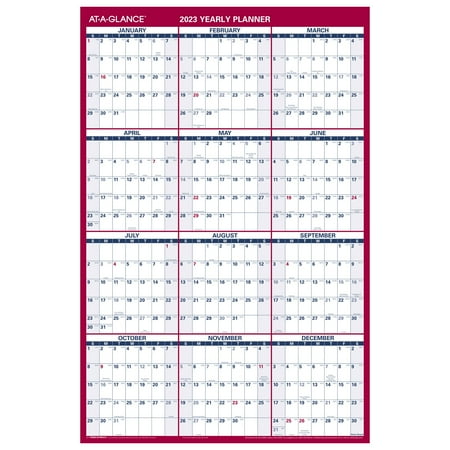 UPC: 0038576794139 | AT-A-GLANCE 2023 RY Vertical Horizontal Reversible Erasable Wall Calendar  With Marker  Large  36  x 24