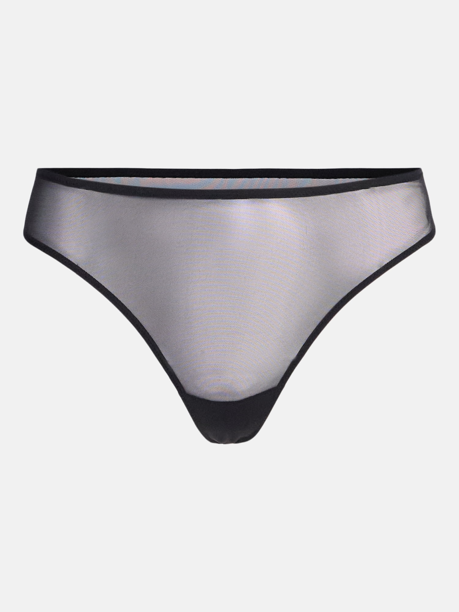 Joyspun Women's Lace and Mesh Thong Panties, 3-Pack, Sizes XS-XXXL