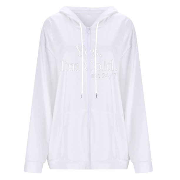 Gibobby Sudaderas para mujer con cierre, Sudadera con Capucha y Cierre Completa Sudadera para Mujer(Blanco,XG)
