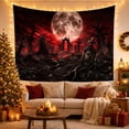 thumbnail image 3 of Cemetery With Full Moon And Red Clouds, Spooky Gothic Style for Gothic Decor Fans, Halloween Wall Art, Halloween Gift Tapestry Wall Hanging for Bedroom and Dorm, 3 of 7