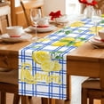 thumbnail image 5 of Summer Lemon Watercolor Table Runner 108 Inches, Geometric Blue Line Plaid Bed Runner Dresser Scarves Tabletop for Indoor Outdoor Parties/Ceremony/Banquet, 13"x 108", 5 of 9