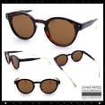 thumbnail image 2 of Round P3 Sunglasses Keyhole Bridge Metal Arms Classic Retro UV400 Tortoise Frame - Brown Lens, 2 of 6