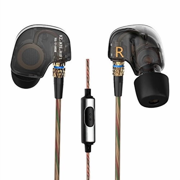 Auriculares deportivos KZ ATE Hi-Fi IEM con micrófono y controlador de cobre