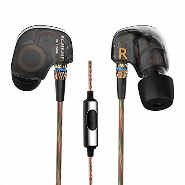 Auriculares deportivos KZ ATE Hi-Fi IEM con micrófono y controlador de cobre