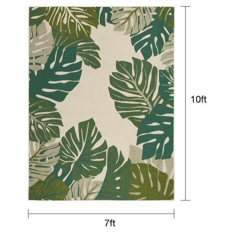 Mainstays Monstera Palm Outdoor Rug, 7'x10' - Walmart.com
