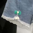 thumbnail image 5 of QSXADF Girls Denim Shorts Jeans Shorts Girls Casual Denim Shorts Denim Elastic Waist Summer Comfortable Kids Shorts, 5 of 5