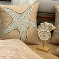 thumbnail image 4 of The HomeCentric Decorative Pillow Case Beige Pack of 2, 14x14 inch (35x35 cm) Pillow CoverFor Sofa Linen Starfish & Beaded Lace PillowcaseWith Zipper Sea Creatures Beach - Starfish Spectrum, 4 of 10
