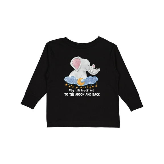 Inktastic My Titi Loves Me to the Moon and Back Elephant Family Boys or Girls Long Sleeve Toddler T-Shirt