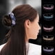 thumbnail image 3 of Mujer Nido de pájaro Floral Twist Bun Clip Rhinestone Horquilla Perezoso Garras para el cabello, Púrpura, 3 of 5