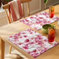 thumbnail image 4 of Pink Flowers Placemats Set of 8 Spring Botanical Budding Floral Branches Place Mats Indoor Wipeable Table Mats Washable Cloth Dining Table Placemats for Kitchen Holiday Party Home Decor 13x19 Inch, 4 of 9