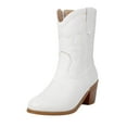 thumbnail image 3 of Women's Cowboy Cowgirl Western Boots Embroidered Stitched Ankle Boots Chunky Heel Fashion Short Booties, 3 of 9