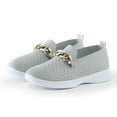 thumbnail image 5 of B91xZ Mocassin à Bout Pointu pour Femmes Largeur Grand Bout Rond Talon Bloc Chaussures, Gris 8, 5 of 5