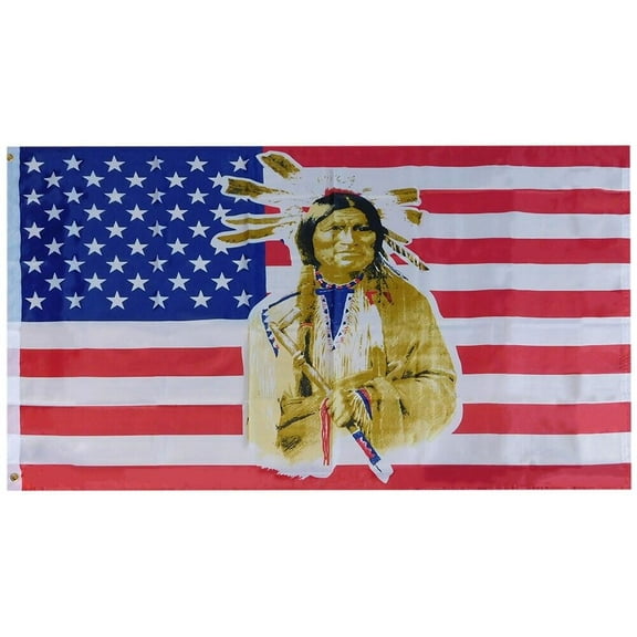 3x5 USA Indian 68D polyester Flag