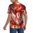 thumbnail image 2 of KLL Red Leaf Flame Fox for Men's Baseball Shirts,Short Sleeve Casual Shirts Button Down Shirt for Men Beach Summer Wedding Shirt-XX-Large, 2 of 7