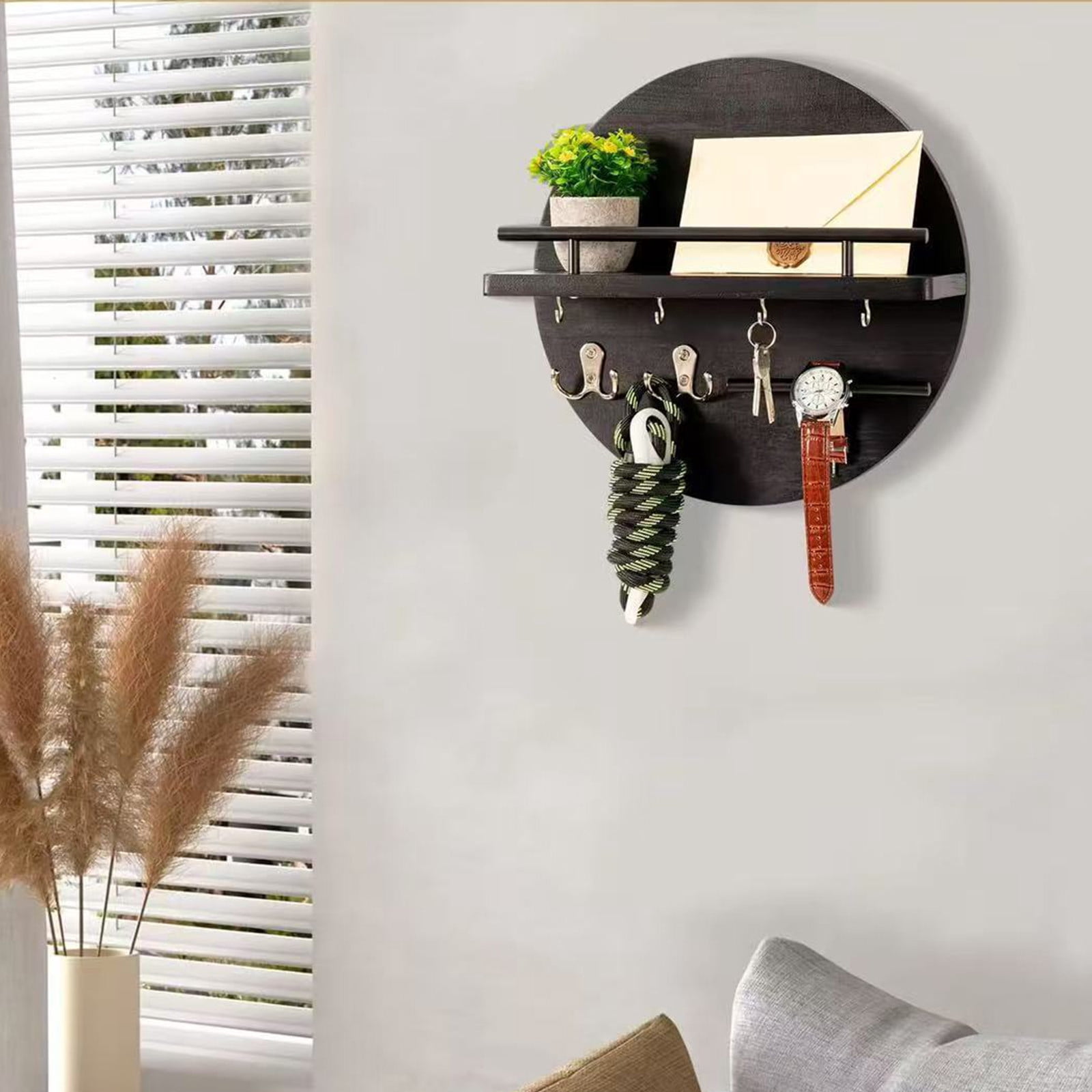 FEOLGEHLY Floating Shelves Set of 2, Wall Mounted Shelf with Invisible Brackets, Rustic Wood Storage Display Shelf for Bathroom, Bedroom, Kitchen, Living Room, Heavy Duty No Drill Adhesive Option