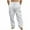 White, variant on Pants for Men Men's Solid Color Drawstring Fashionable Casual Pants Full Length Pants