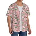 thumbnail image 2 of Pofeuu Sailboats And Palm Tree Print Mens Casual Short Sleeve Shirts Beach Summer Spread Collar Pocket Tops Men's Casual Short-sleeved Shirt-4X-Large, 2 of 5