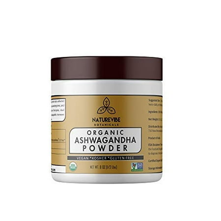 Ashwagandha Winter Cherry Powder - Naturevibe Botanicals Organic Ashwagandha Root Powder 8 oz