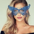 thumbnail image 5 of Unique Bargains 1 Pc Butterfly Half Face Party Mask for Masquerade Party Blue Lace, 5 of 5
