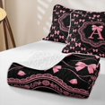 thumbnail image 4 of Catabedysis Pink Bows Abc Print A Quilt Full,Personalized Monogrammed Gifts Full Bedspread Sets For Girls,3Pcs, 4 of 7