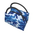thumbnail image 5 of Blue Camouflage Lunch Tote Bag Trendy Lightweight Reusable Stylish Bento Box For Adult, 5 of 7