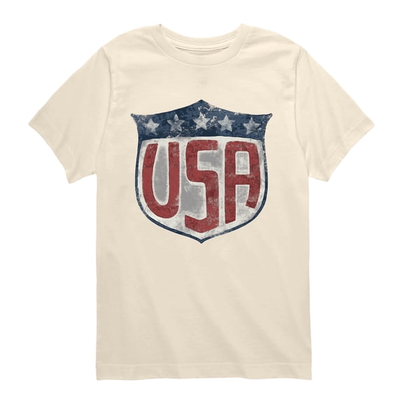 Instant Message - USA Shield - Youth Boys Short Sleeve Graphic T-Shirt