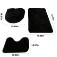 thumbnail image 4 of dwsnxt 3-Piece Bathroom Rug Set, Soft Plush Velvet Fleece with Memory Foam, Non-Slip Backing, Machine Washable, Quick Drying, Modern Black Design for Toilet, Shower Room, and Bath Mats Black, 4 of 8