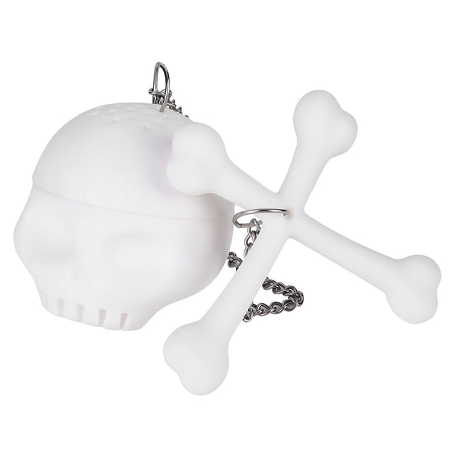 Colador de té BuyWeek Infusor de té de silicona Con forma de calavera blanca