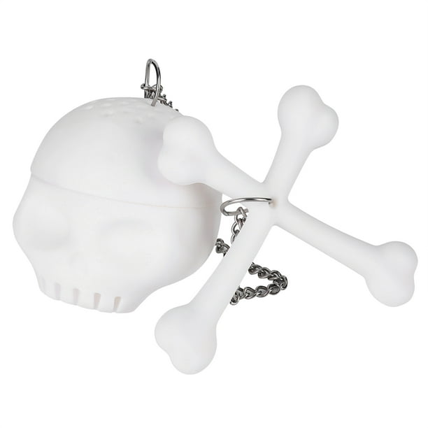 Colador de té BuyWeek Infusor de té de silicona Con forma de calavera blanca