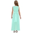 thumbnail image 2 of Alvivi Kids Girls Chiffon Jumpsuit Sleeveless High Waist Wide Leg Princess Romper Maxi Jumpsuit Birthday Party Clothing Mint Green 12, 2 of 6