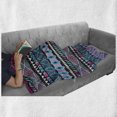 thumbnail image 6 of Tribal Soft Flannel Fleece Throw Blanket, Vector Vintage Style with Boho Stripes and Shape Image Print, Cozy Plush for Indoor and Outdoor Use, 70" x 90", Dark Blue Hot Pink, by Ambesonne, 6 of 6