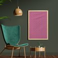 thumbnail image 2 of Geometric Wall Art with Frame, Monotone Irregular Rectangle Pattern with Squares, Printed Fabric Poster for Bathroom Living Room, 23" x 35", Dark Magenta Pink, by Ambesonne, 2 of 2