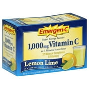 Emergen-C Vitamin C Fizzy Drink Mix, 1000 mg, Lemon-Lime, 0.3 Ounce Packets, 30-Count