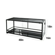 REPTI ZOO Full Tempered Glass Reptile Terrarium, Amphibian, Arachnid Habitat, 48x16x18