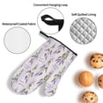 thumbnail image 3 of Pofeuu Lavender Flowers Print Oven Mitts and Pot Holders 4 pcs Set,High Heat Resistant 500 Degree Extra Thicken Long Kitchen Cotton Oven Glove for Cooking, 3 of 6