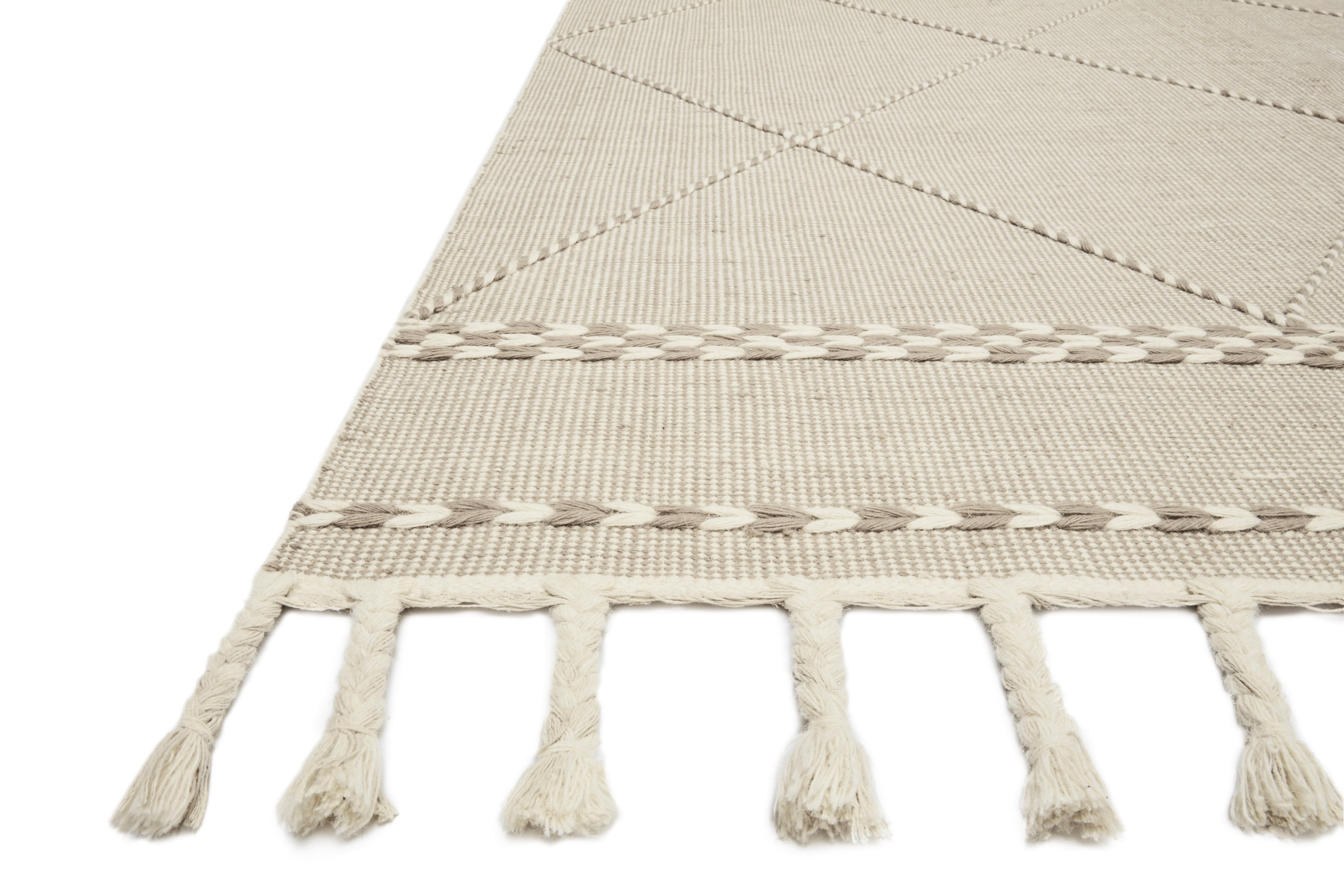 Loloi Sawyer SAW-03 Sand Geometric Area Rug 18" x 18" Sample Swatch