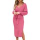 thumbnail image 3 of Vestido informal de mujer con cuello en V y espalda escotada: diseño elegante para todas las estaciones, lavable a máquina, tallas S-XL, largo 105-108 cm., 3 of 5