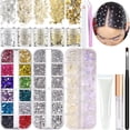 thumbnail image 1 of Maquillaje facial con gemas y diamantes de imitación con pegamento y herramientas | LOIKMIUP, 1 of 7
